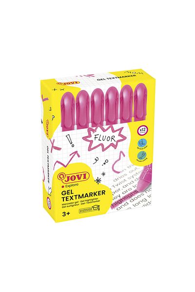 Jovi 1816 Gel Stick Highlighter Pink Pen - Box of 12