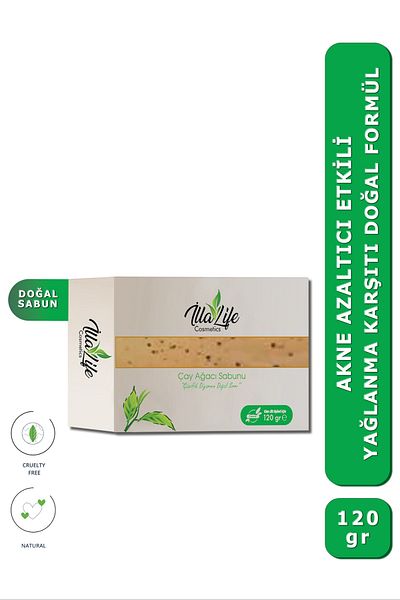 İlla Life Natural Special Series Tea Tree Oil Soap for Skin and Face Acne Acne Anti-Blackhead Soap 120 gr