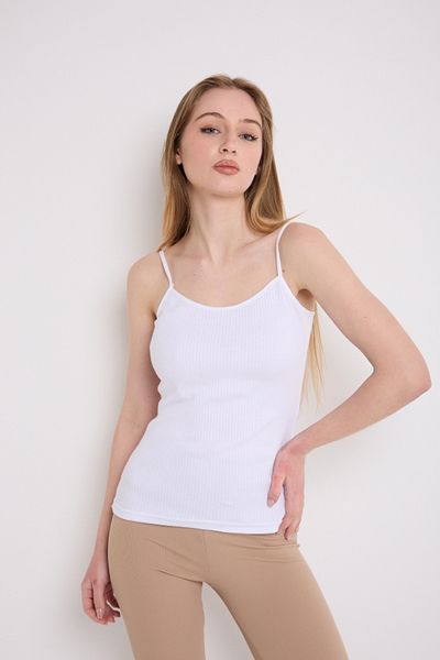MrrMajestic Ribbed 6 Pack Women's Undershirt 100% Cotton (White)