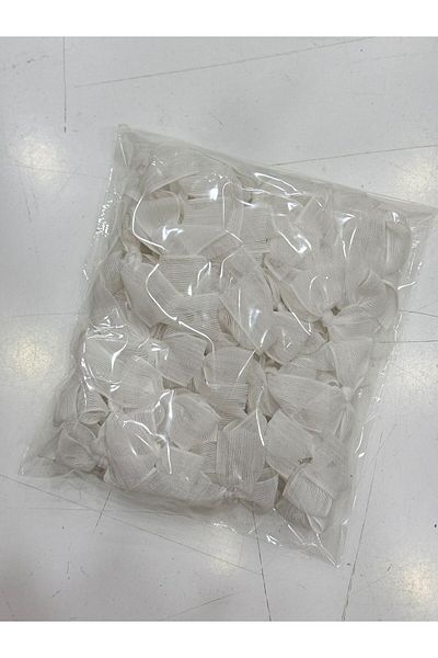 LAYLAEVENTS Linen Ribbon Ready Bow -20 Pieces-White