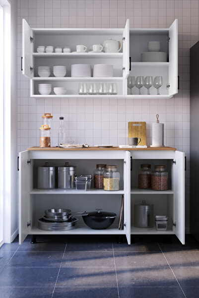 MOBİDEKO ZEN MUTFAK DOLABI ALT ÜST MODÜL 120 CM (TEZGAH DAHİL)