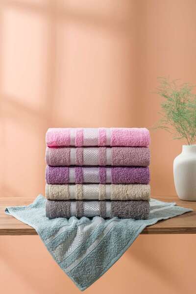 ENESSA 50 x 90 см, 6 шт. Рушник для рук і обличчя з зигзагоподібним візерунком