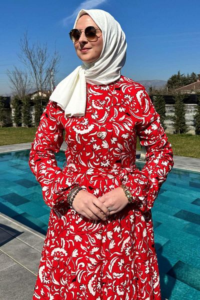 Rabia Şamlı Red Serra Dress