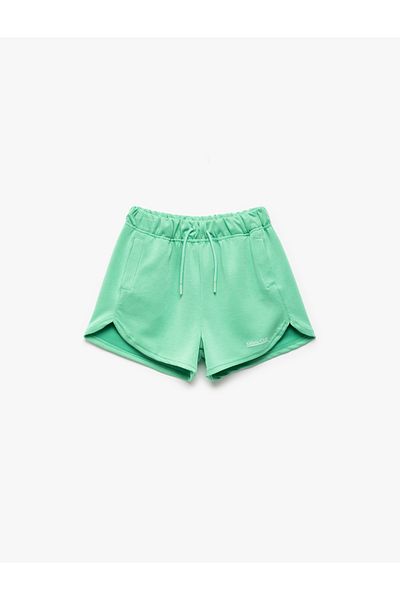 Koton Modal Blended Basic Shorts with Print Detail and Lace-Up Waist