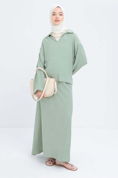 ALLDAY Mint-V Collar Modal Skirt Suit