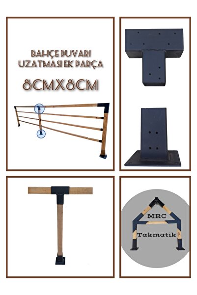 Home Mrc Takmatik Ahşap Bahçe Duvar Çiti direği Ek Montaj Aparatı Seti Demir ...