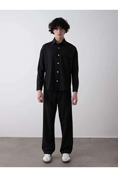 Zekids Σετ παντελόνι για ανδρικό ριγέ πουκάμισο Oversize