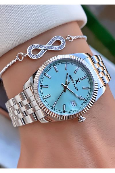 Daniel Klein Mrd11255 Silver Color Steel Case Women's Wristwatch with Bracelet Gift