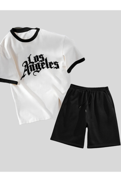 Revasser للجنسين النساء / الرجال اللون طوق LOSANGELES تي شيرت أسفل أعلى بدلة ...