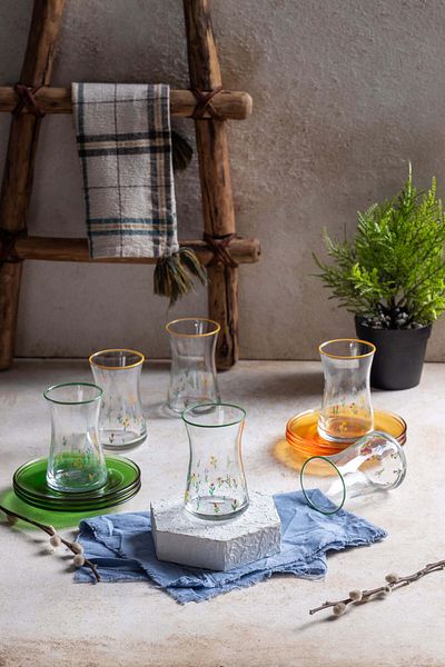 FH finehome Botanical 12 Piece Tea Set 170 Cc