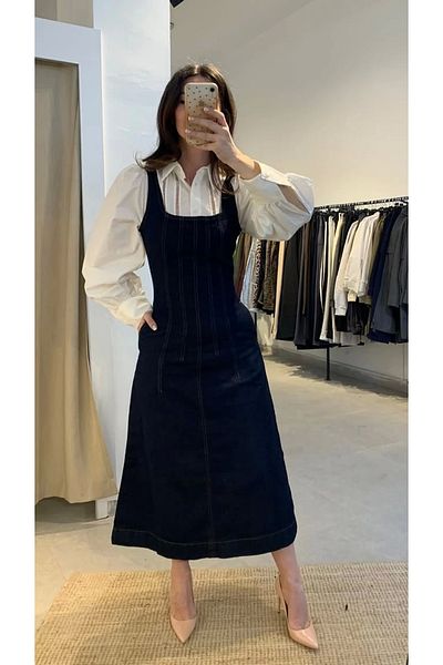Ecenin Favorileri Γυναικείο φόρεμα Skinny Fit - Ζαντάκι τζιν Gilet