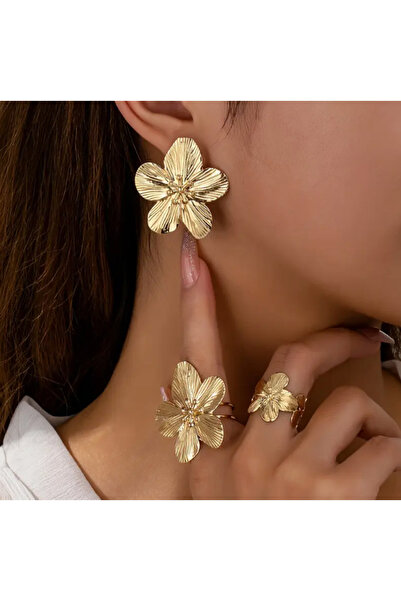 SE Jewellery Collection Selin Ersoy Gold Çiçek Detaylı Ayarlanabilir İki Adet...