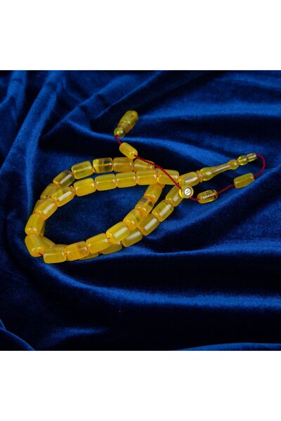 LapisDo Squeeze Amber Capsule Cut 8X10.5Mm Rosary