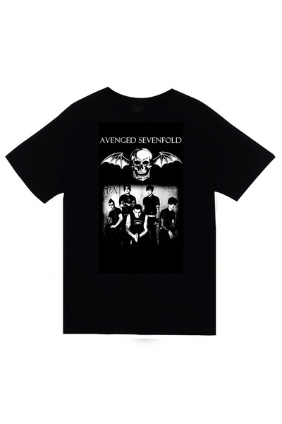 fame-stoned Avenged Sevenfold з принтом, унісекс, 100% бавовна, чорна футболка