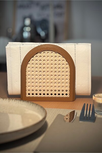 Thera Bottega Rattan Görünümlü Plastik Peçetelik / 13 X 13 Cm