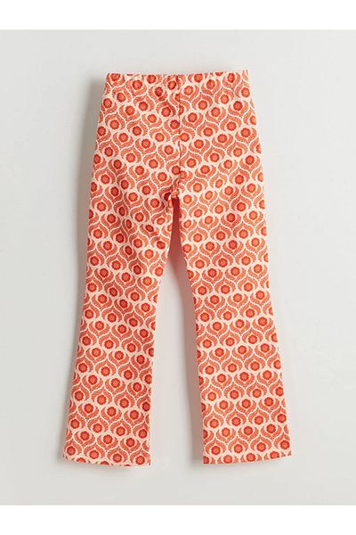 LC Waikiki Lcw Kids Orange Elastic Waist Flared Leg Girls' Leggings