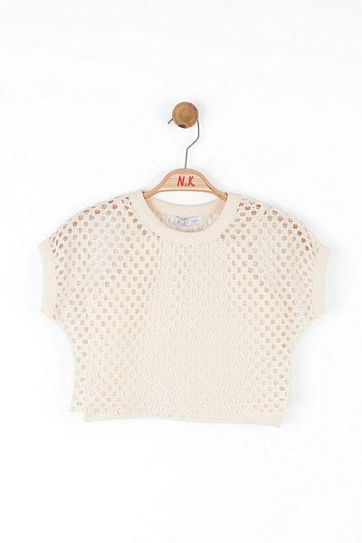 NK 08-14 Years Girl's Mink-Cream Trousers and Elephant Wheat Set
