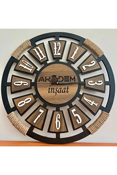 Mdf halatlı saat 5 mm kalınlığında 40 cm boyunda