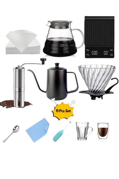 DOPPİO Doppio 11 Pcs v60 Luxury v60 Set for Home Brewing