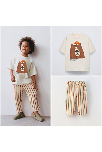 Karan Kids Letnji set majica i trenerke za dečake Prugasto