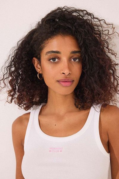 Women'secret White ribbed vest top