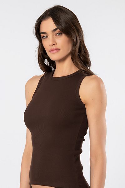 TÜREN 3407 Women's Sleeveless Ribbed Tank Top