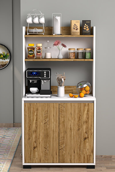 Moonlife Latte Çok Amaçlı Kahve Köşesi Dolabı Çam