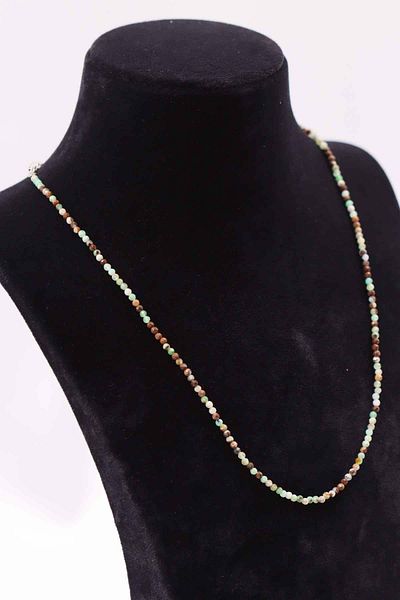 MYTAKIAĞACIMFH Chryzopraz Chrysoprase Stone Natural Stone Necklace Bracelet Set Faceted Cut 2-3mm