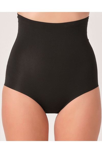 MİSTİRİK Model Porfy2 și model privat tăiat cu laser, fără urme, pantaloni scurți cu talie înaltă, corset, culoare neagră, pachet de 2