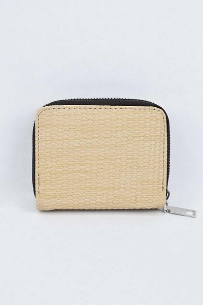 birizmoda Дамски портфейл от кожа с тик-так принтиране - горчиво кафяв