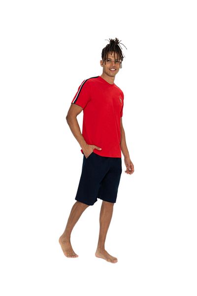 U.S. Polo Assn. U.S. Polo Assn. 18868 Men's Red Crew Neck Shorts Pajama Suit