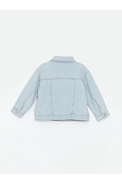 LC Waikiki Jachetă de blugi pentru fete LCW Kids Blue Shirt Guler Basic