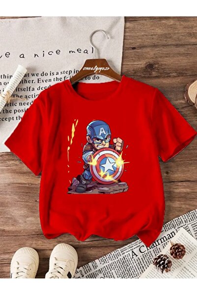 oneagılyazı Dječja majica sa kapetanom Amerikom, široki kroj