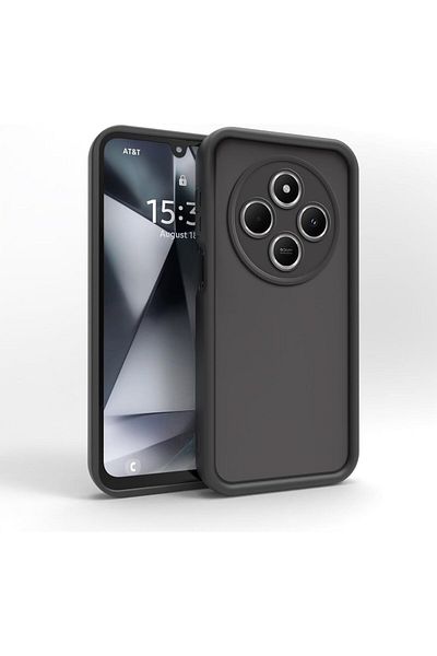 Fibaks حافظة لهاتف Xiaomi Redmi 14C مع حماية للكاميرا، غطاء سيليكون أسود ناعم الملمس ممتص للصدمات