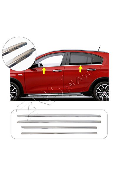 BRSPLAST Fiat Egea Cross Uyumlu 2016 Ve Üzeri Krom Cam Çıtası 4 Parça Paslanm...