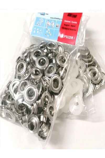 Klinkshop 24 Size Eyelet (9.5 mm) Nickel Color-100 Pcs Material Package-Pres Machine Mould-Die-Cut Mold