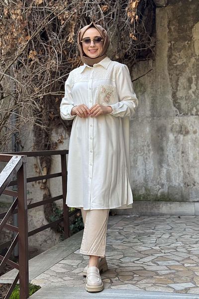 FUAT GÜRSEN Fuat Gürşen Tunic 25Y-1333.E Ecru
