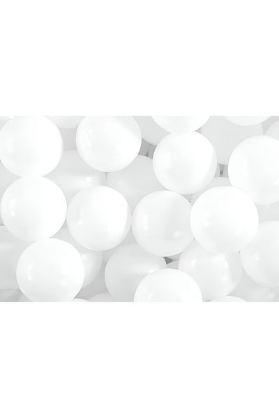 Balon marketi 30 White Latex Balloons 12 Inch