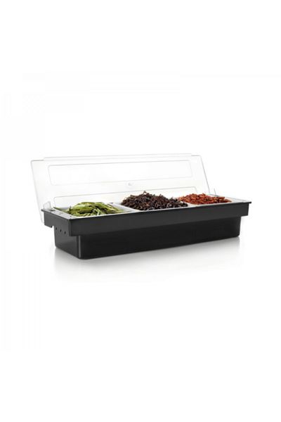 Lacor Box for ingredients and spices with lid and 3 compartments, 1000 ml