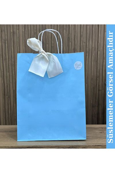 GİZPAK Baby Blue Paper Bag 25x31x12cm 250 Pieces