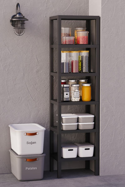 hemlife 6-рівневий чорний органайзер для ванної кімнати, кухні та дитячої кімнати