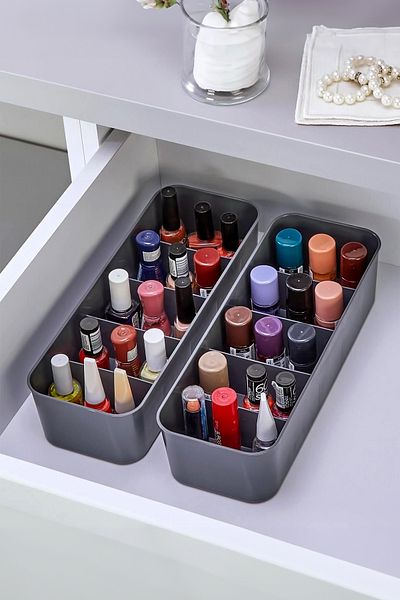 Fesya Home Split 5 Compartments 2 Pieces Cabinet Organizer Jewelry, Buckle, Socks, Underwear Organizer - Anthracite