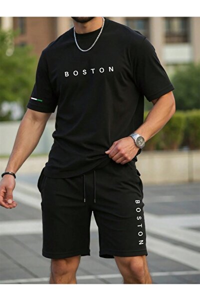 PAVRO oversized Μικτό Σετ Φόρμας με τύπωμα Σορτς-Μπλουζάκι