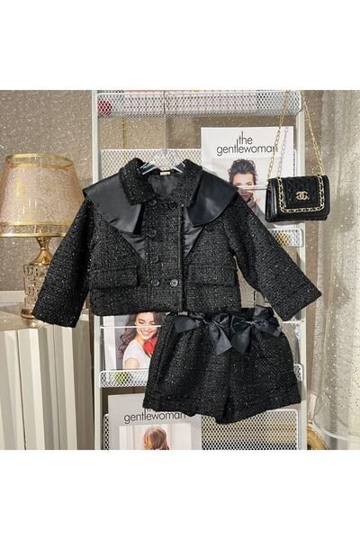 nannie Μαύρη λαμπερή στολή Carla για κορίτσια - 5-6 ετών