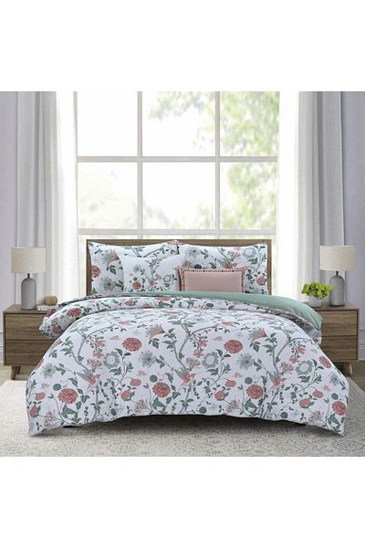 Orange Bed & Bath طيور | طقم لحاف مزدوج من القطن بنسبة 100% مكون من 8 قطع