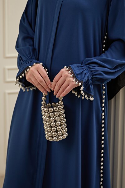 InStyle Sleeve Gather Beaded Saks Blue Ferace