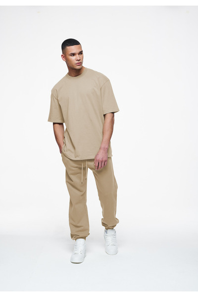 YAKAMEL Set de trening supradimensionat pentru bărbați, cu mânecă scurtă de v...