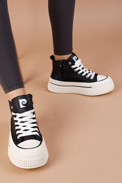 Getcho Pantofi sport Nelhage pentru femei, negru, alb, PCI-11138