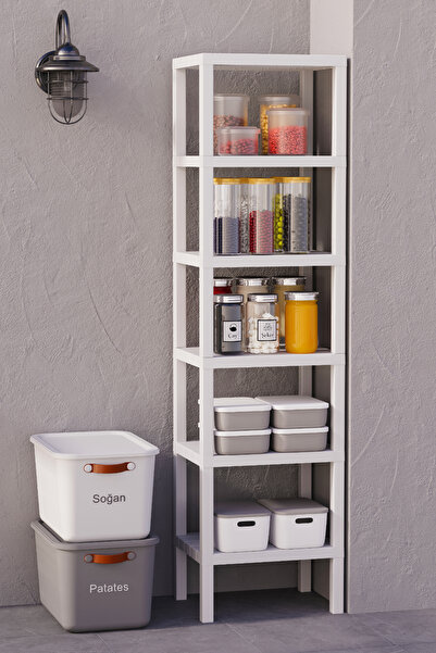 hemlife Полиця для ванної кімнати - 6-рівнева біла Організатор для кухні, вітальні та дитячої кімнати