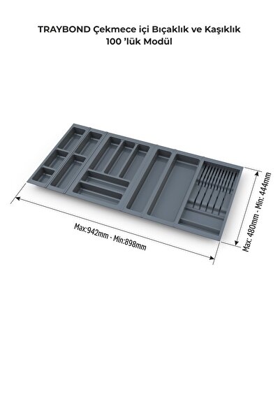 tify Drawer Cutlery and Knife Holder Organizer Antresit, 94X48 Side and 4cm Height Can Be Cut